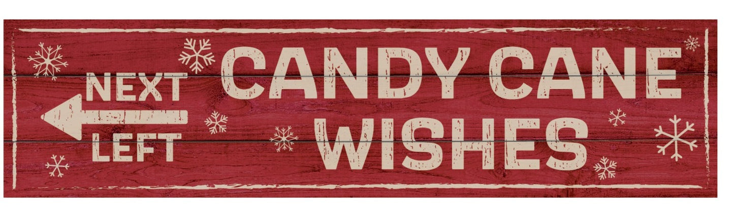 Candy Cane Wishes Sign